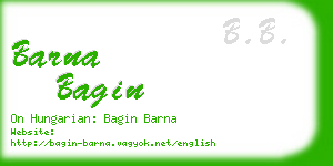 barna bagin business card